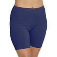 thumbnail image 1 of Stretch Is Comfort Women's Cotton Biker Shorts Navy Blue Large, 1 of 6