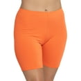 thumbnail image 1 of Stretch Is Comfort Women's Cotton Biker Shorts Orange 4X, 1 of 6