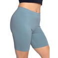 thumbnail image 1 of Stretch Is Comfort Women's Cotton Biker Shorts Slate Blue X-Large, 1 of 6