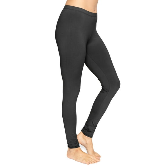 Stretch Is Comfort Women's Cotton Full Length Leggings Black X-Large