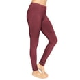 thumbnail image 1 of Stretch Is Comfort Women's Cotton Full Length Leggings Burgundy 2X, 1 of 6