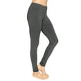 thumbnail image 1 of Stretch Is Comfort Women's Cotton Full Length Leggings Charcoal Gray 3X, 1 of 6