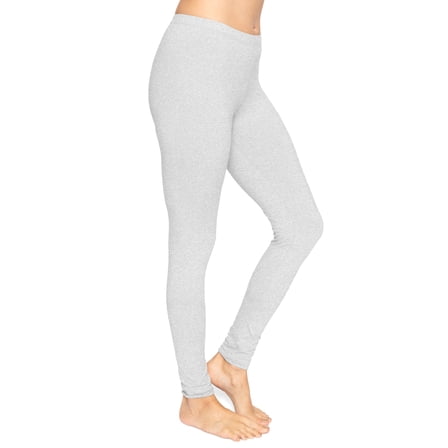 Stretch Is Comfort Women's Cotton Full Length Leggings Heather Gray 2X