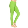thumbnail image 1 of Stretch Is Comfort Women's Cotton Full Length Leggings Lime Green 2X, 1 of 6