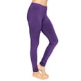 thumbnail image 1 of Stretch Is Comfort Women's Cotton Full Length Leggings Purple Medium, 1 of 6