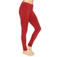 thumbnail image 1 of Stretch Is Comfort Women's Cotton Full Length Leggings Red Small, 1 of 6
