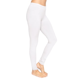 Stretch Is Comfort Women's Cotton Full Length Leggings White Small