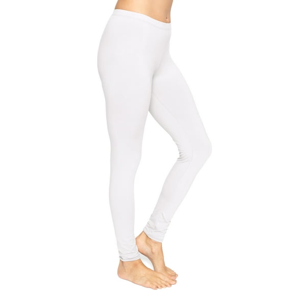 Stretch Is Comfort Women's Cotton Full Length Leggings White X-Large