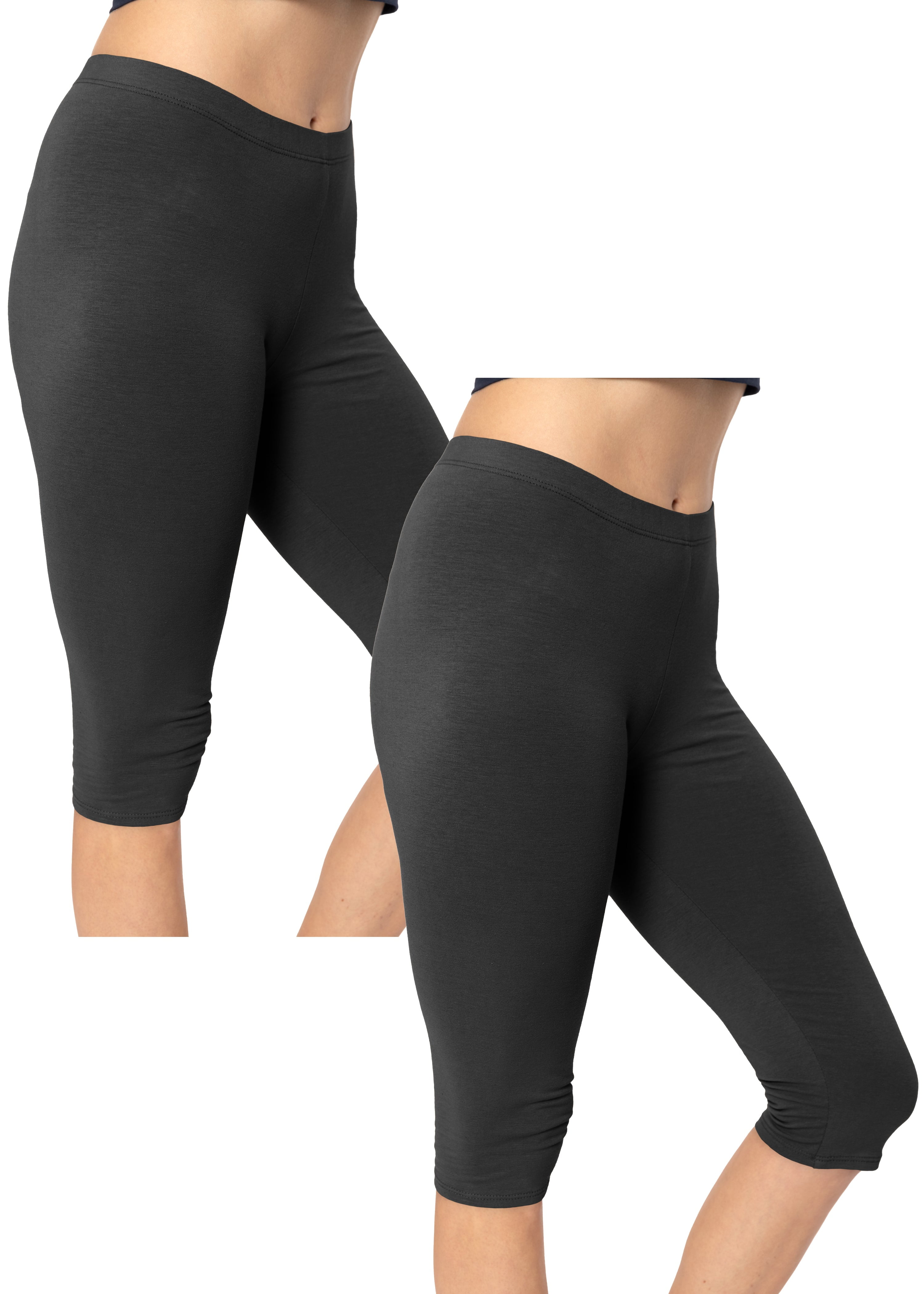 Stretch Is Comfort Women s Cotton Knee Length Leggings Sage Green 2X Walmart Business Supplies