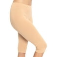 thumbnail image 1 of Stretch Is Comfort Women's Cotton Knee Length Leggings Beige Small, 1 of 6