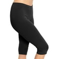 thumbnail image 1 of Stretch Is Comfort Women's Cotton Knee Length Leggings Black X-Small, 1 of 6