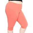 thumbnail image 1 of Stretch Is Comfort Women's Cotton Knee Length Leggings Coral X-Large, 1 of 6