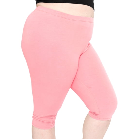 Stretch Is Comfort Women's Cotton Knee Length Leggings Light Pink X-Large