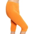 thumbnail image 1 of Stretch Is Comfort Women's Cotton Knee Length Leggings Orange Large, 1 of 6