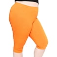 thumbnail image 1 of Stretch Is Comfort Women's Cotton Knee Length Leggings Orange X-Large, 1 of 2