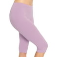 thumbnail image 1 of Stretch Is Comfort Women's Cotton Knee Length Leggings Orchid Purple Small, 1 of 6