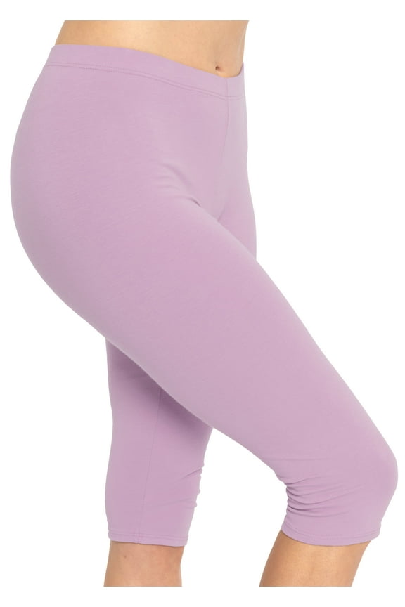 Women's Cotton Knee Length Leggings Orchid Purple X-Large