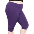 thumbnail image 1 of Stretch Is Comfort Women's Cotton Knee Length Leggings Purple 5X, 1 of 3