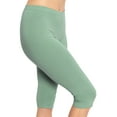 thumbnail image 1 of Stretch Is Comfort Women's Cotton Knee Length Leggings Sage Green Small, 1 of 6