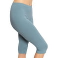 thumbnail image 1 of Stretch Is Comfort Women's Cotton Knee Length Leggings Slate Blue 2X, 1 of 6