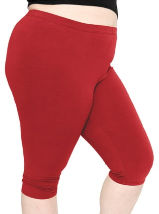Bulk Women's Leggings, Dark Red, XL (14), Wide Waistband - DollarDays