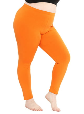 plusS Orange Solid Leggings –