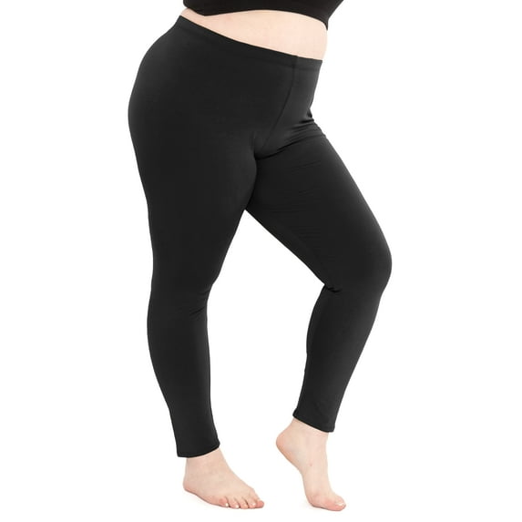 Stretch Is Comfort Women's Cotton/Spandex Plus Size Leggings Black 2X