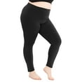 thumbnail image 1 of Stretch Is Comfort Women's Cotton Full Length Leggings Black 3X, 1 of 7