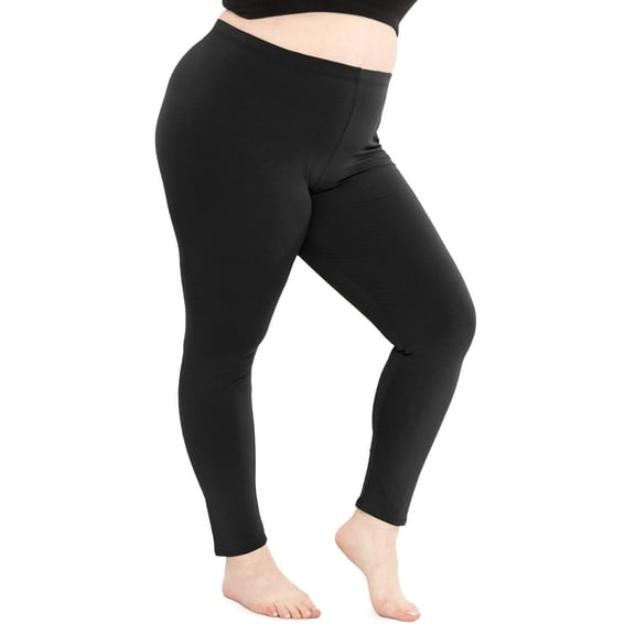 Stretch Is Comfort Women's Cotton/Spandex Plus Size Leggings Black 5X