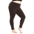 thumbnail image 1 of Stretch Is Comfort Women's Cotton/Spandex Plus Size Leggings Brown 3X, 1 of 6