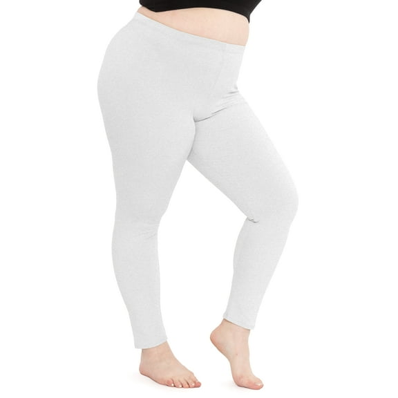 Stretch Is Comfort Women's Cotton/Spandex Plus Size Leggings Heather Gray 3X