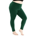 thumbnail image 1 of Stretch Is Comfort Women's Cotton/Spandex Plus Size Leggings Hunter Green X-Large, 1 of 6