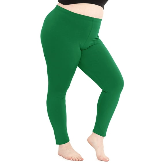 Stretch Is Comfort Women's Cotton Full Length Leggings Kelly Green X-Large