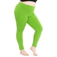 thumbnail image 1 of Stretch Is Comfort Women's Cotton/Spandex Plus Size Leggings Lime Green X-Large, 1 of 6