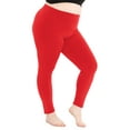 thumbnail image 1 of Stretch Is Comfort Women's Cotton/Spandex Plus Size Leggings Red 5X, 1 of 6