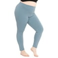 thumbnail image 1 of Stretch Is Comfort Women's Cotton Full Length Leggings Slate Blue 3X, 1 of 7