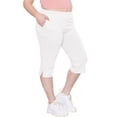 thumbnail image 1 of Stretch Is Comfort Women's Cotton Straight Leg Cropped Pants White 4X, 1 of 2