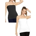 thumbnail image 1 of Stretch Is Comfort Women's Cotton Strapless Tube Top Black and White 5X, 1 of 6