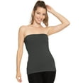 thumbnail image 1 of Stretch Is Comfort Women's Cotton Strapless Tube Top Charcoal Gray Medium, 1 of 5