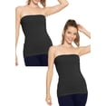 thumbnail image 1 of Stretch Is Comfort Women's Cotton Strapless Tube Top Black 2 Pack X-Large, 1 of 6