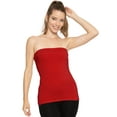 thumbnail image 1 of Stretch Is Comfort Women's Cotton Strapless Tube Top Red X-Large, 1 of 6