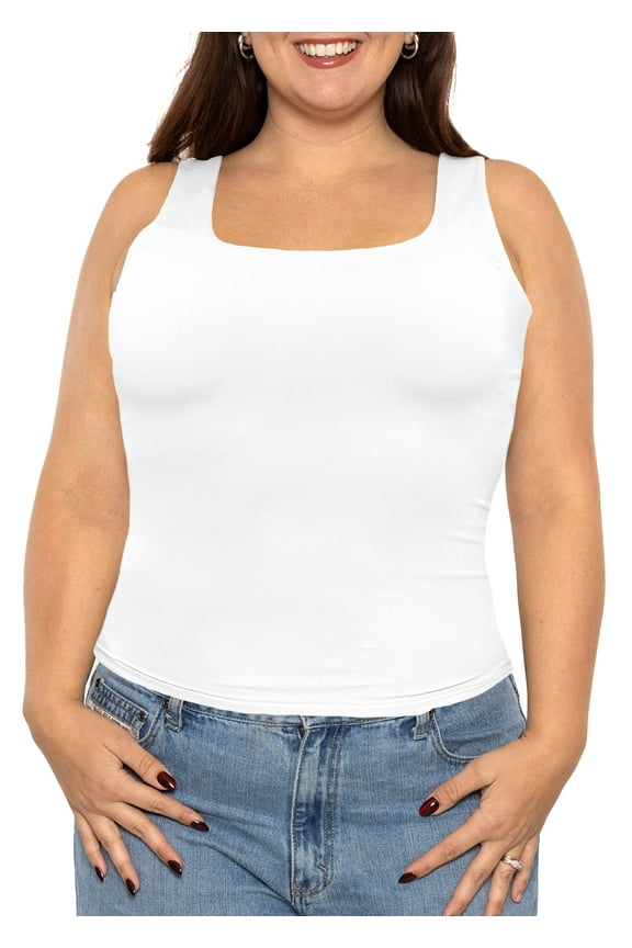 Women's Double Layer Tank Top White Small