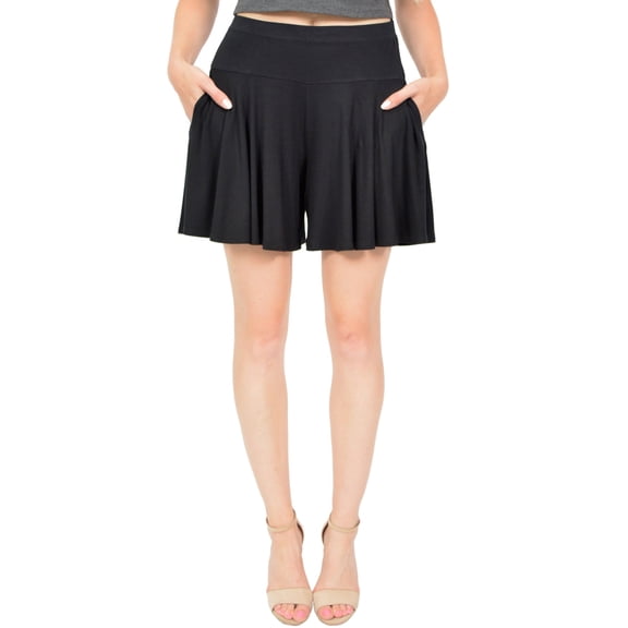 Stretch Is Comfort Women's Flowy Skort Wide Leg Shorts with Pockets | Adult Small- 5x