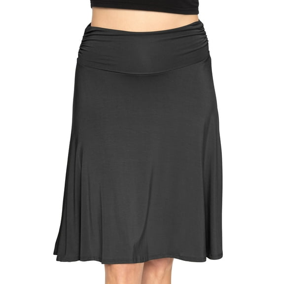 Stretch Is Comfort Women's Knee Length Flowy Skirt | Adult Xsmall- 3x
