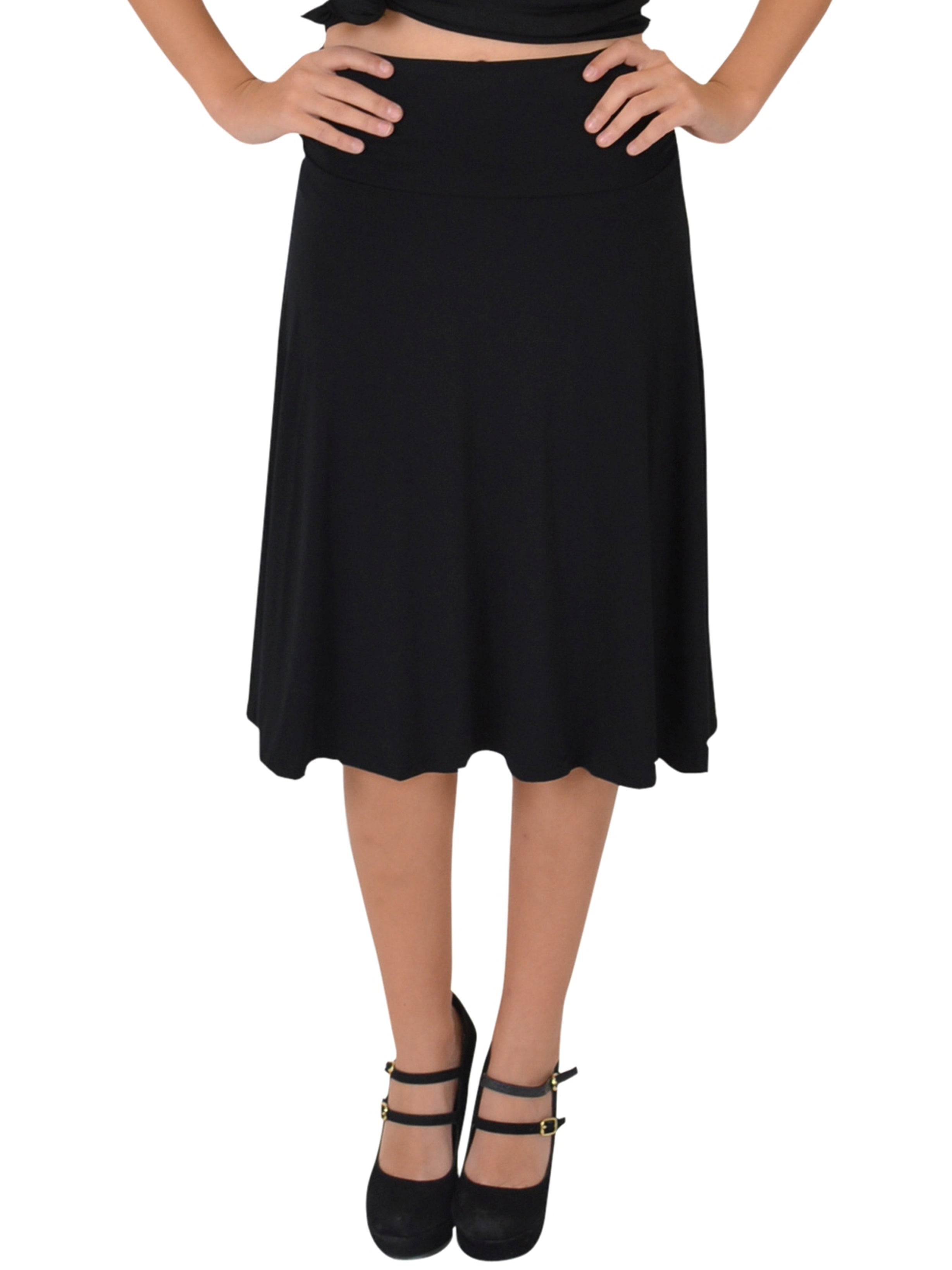 Knee length black skirt hotsell