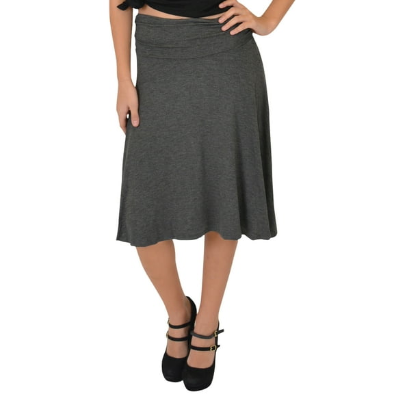 Stretch Is Comfort Women's Knee Length Flowy Skirt | Adult Xsmall- 3x
