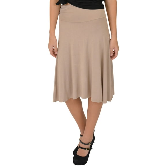 Stretch Is Comfort Women's Knee Length Flowy Skirt | Adult Xsmall- 3x