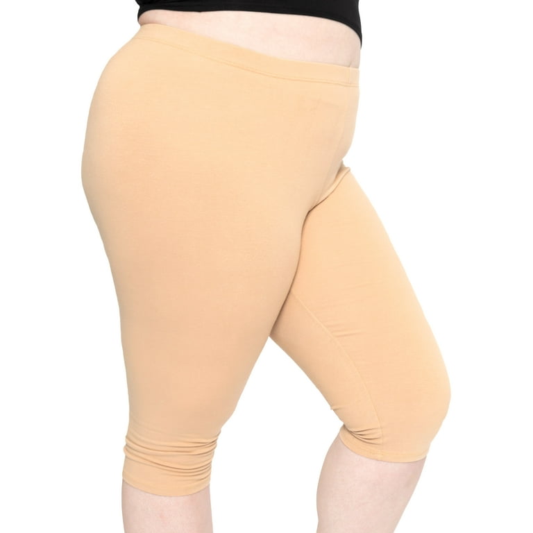 Stretch Is Comfort Women's Knee-Length Leggings| Cotton Spandex | Adult  Xsmall- 7x