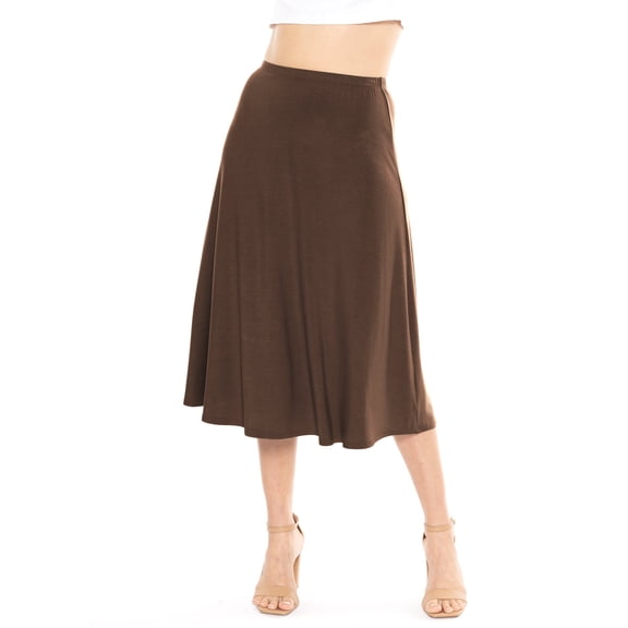 Stretch Is Comfort Women's Midi A-Line Flowy Skirt | Adult Small- 5x