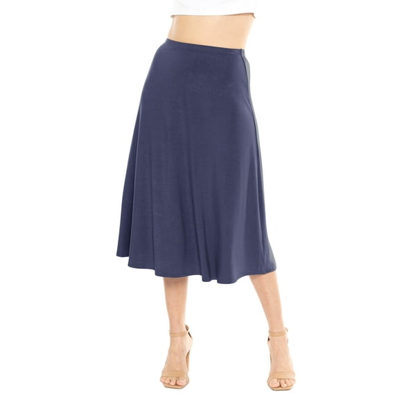 Stretch Is Comfort Women's Midi A-Line Flowy Skirt | Adult Small- 5x